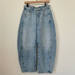 Free People We The Free Good Luck Mid-Rise Barrel Jeans, 25